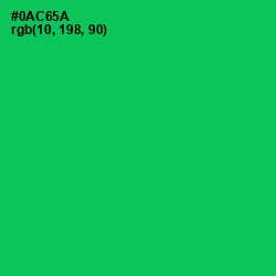 #0AC65A - Malachite Color Image