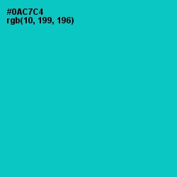 #0AC7C4 - Robin's Egg Blue Color Image