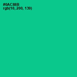 #0AC88B - Caribbean Green Color Image