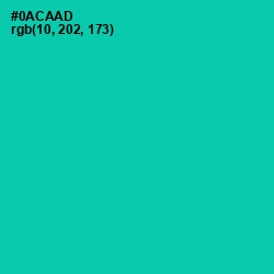 #0ACAAD - Caribbean Green Color Image