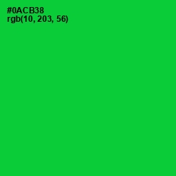#0ACB38 - Green Color Image