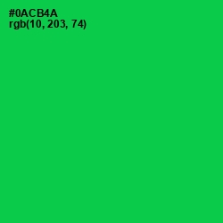 #0ACB4A - Malachite Color Image