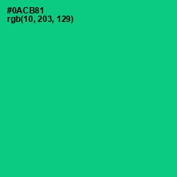 #0ACB81 - Caribbean Green Color Image