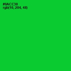 #0ACC30 - Green Color Image