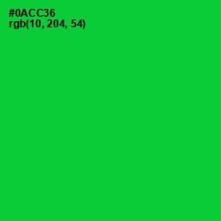 #0ACC36 - Green Color Image