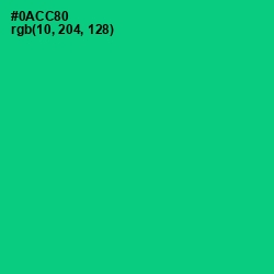 #0ACC80 - Caribbean Green Color Image