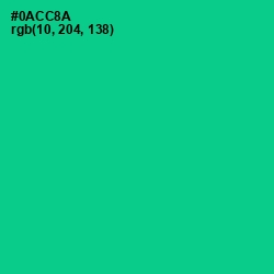 #0ACC8A - Caribbean Green Color Image