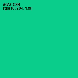 #0ACC8B - Caribbean Green Color Image