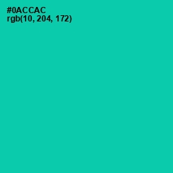 #0ACCAC - Caribbean Green Color Image