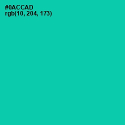 #0ACCAD - Caribbean Green Color Image