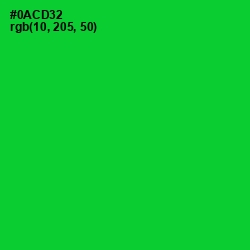 #0ACD32 - Green Color Image