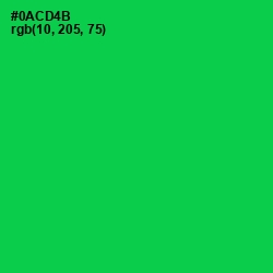 #0ACD4B - Malachite Color Image