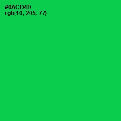 #0ACD4D - Malachite Color Image