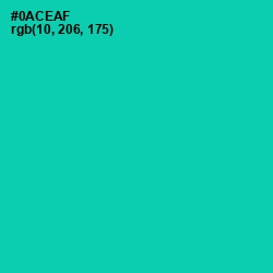 #0ACEAF - Caribbean Green Color Image