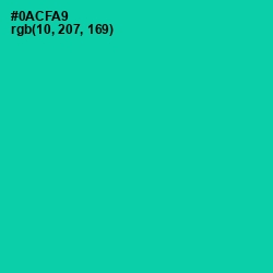 #0ACFA9 - Caribbean Green Color Image