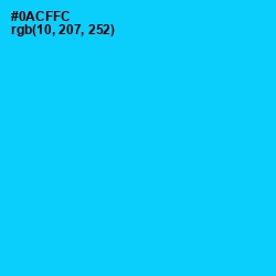 #0ACFFC - Bright Turquoise Color Image