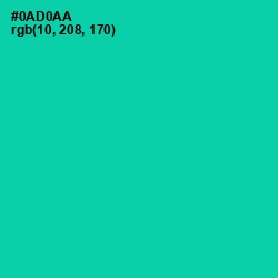 #0AD0AA - Caribbean Green Color Image