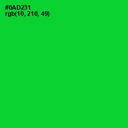 #0AD231 - Green Color Image