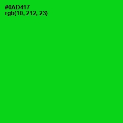 #0AD417 - Green Color Image