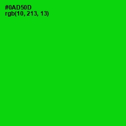 #0AD50D - Green Color Image