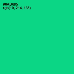 #0AD685 - Caribbean Green Color Image