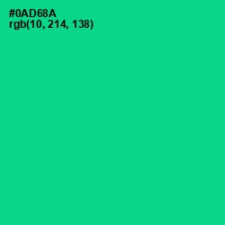 #0AD68A - Caribbean Green Color Image