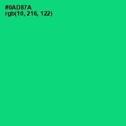 #0AD87A - Spring Green Color Image