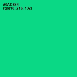 #0AD884 - Caribbean Green Color Image