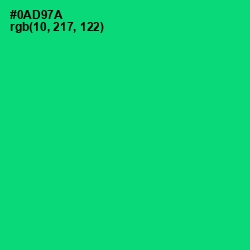 #0AD97A - Spring Green Color Image