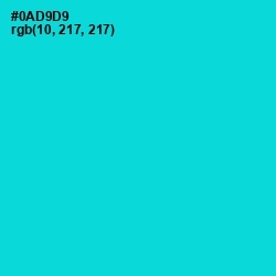#0AD9D9 - Robin's Egg Blue Color Image