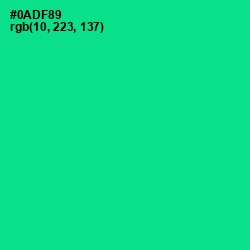 #0ADF89 - Caribbean Green Color Image
