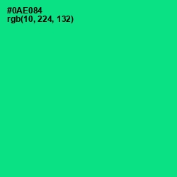 #0AE084 - Caribbean Green Color Image