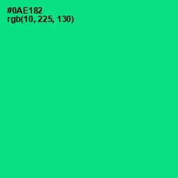 #0AE182 - Caribbean Green Color Image