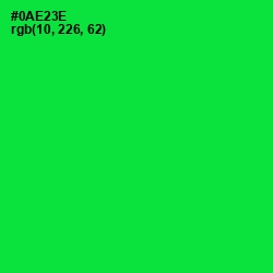 #0AE23E - Green Color Image