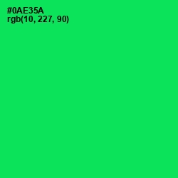 #0AE35A - Malachite Color Image