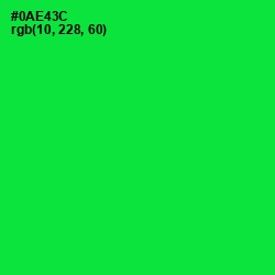 #0AE43C - Green Color Image