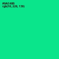 #0AE48B - Caribbean Green Color Image