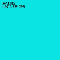 #0AE4E2 - Cyan / Aqua Color Image