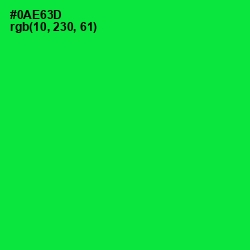 #0AE63D - Green Color Image