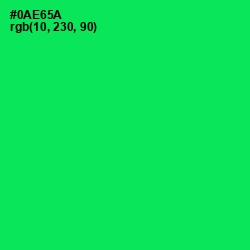 #0AE65A - Malachite Color Image