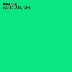 #0AE686 - Caribbean Green Color Image