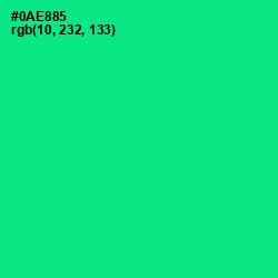 #0AE885 - Caribbean Green Color Image