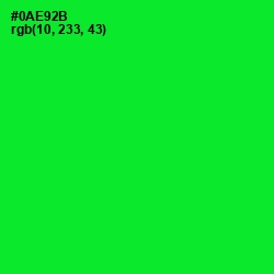 #0AE92B - Green Color Image