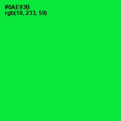 #0AE93B - Green Color Image