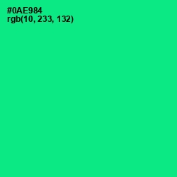 #0AE984 - Caribbean Green Color Image