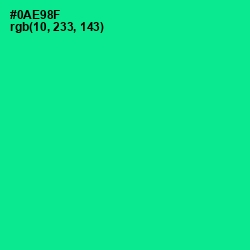 #0AE98F - Caribbean Green Color Image