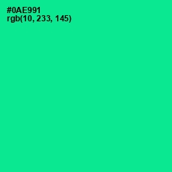 #0AE991 - Caribbean Green Color Image