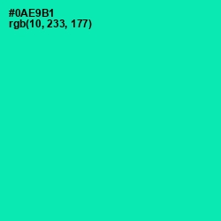 #0AE9B1 - Caribbean Green Color Image