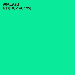 #0AEA9B - Caribbean Green Color Image