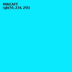 #0AEAFF - Cyan / Aqua Color Image